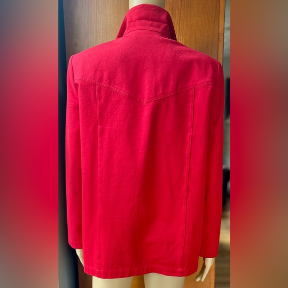 ST. JOHN SPORT Red & Gold Cotton Jacket Size P - Picture 8 of 12